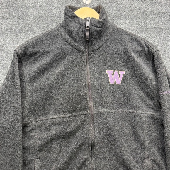 Columbia Fleece Jacket Men's Size S Gray Washington Huskies NCAA - Picture 10 of 14